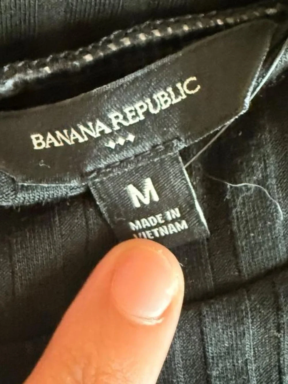 Banana Republic Black Ribbed High-Neck Tank